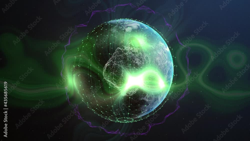 Animation of globe with network of connections Animation of globe with network of connections