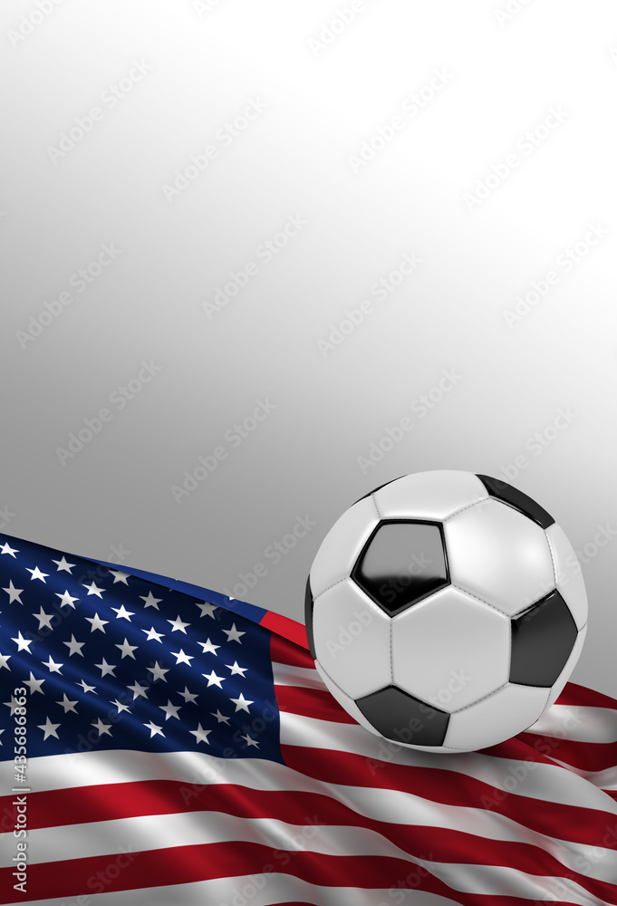 United States Flag with Soccer Ball 3D Illustration (3D Rendering) United States Flag with Soccer Ball 3D Illustration (3D Rendering)