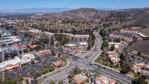 Принти на полотні Aerial daytime view of the downtown area of Thousand Oaks, California, USA