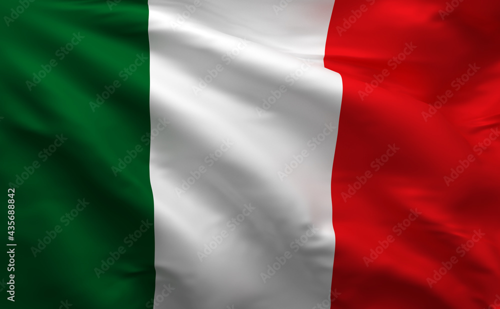 Obraz premium Abstract 3D rendered Italian Flag Illustration (3D Rendering)
