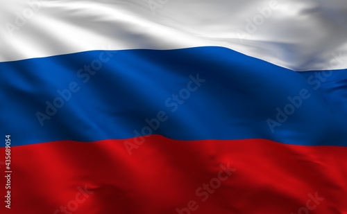 Abstract Russian Flag Illustration 3D Render (3D Rendering)