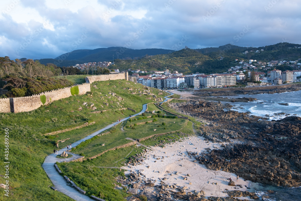 Fototapeta view of Baiona on the Atlantic coast, Pontevedra, Galicia