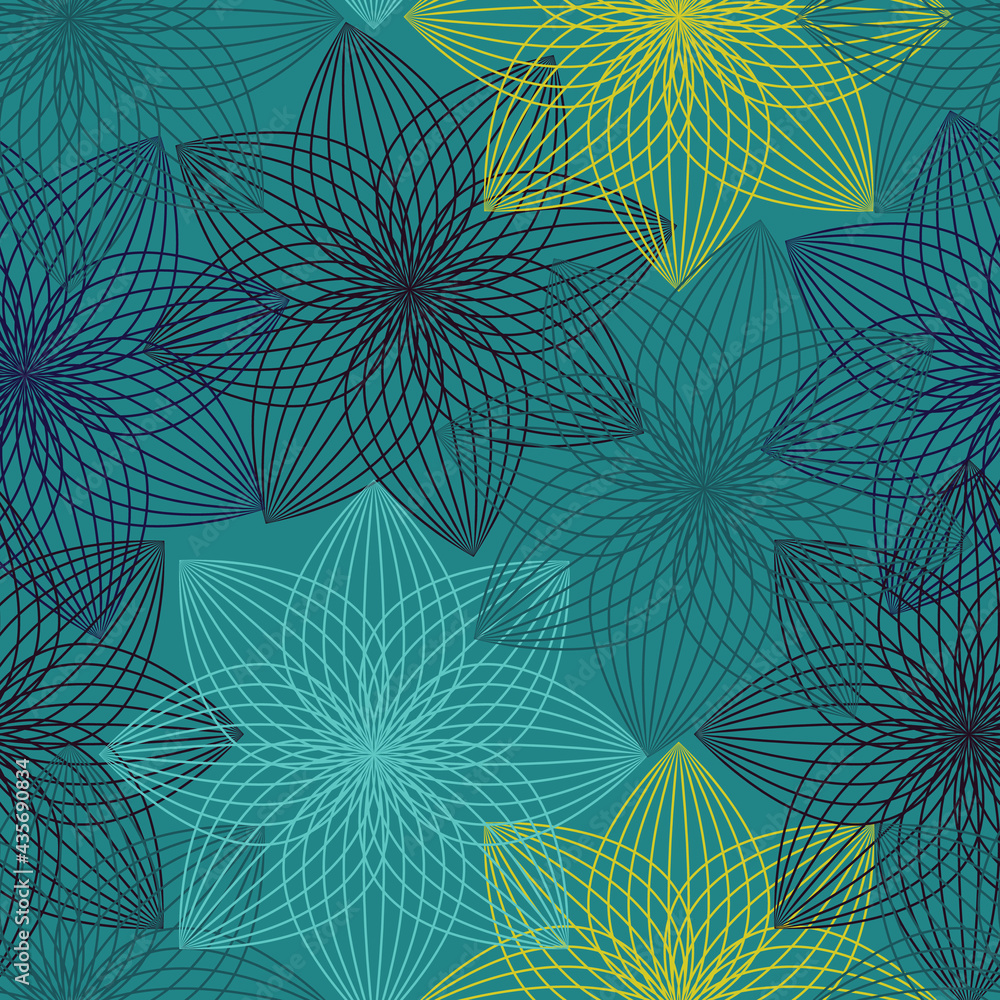 Seamless floral geometric pattern.