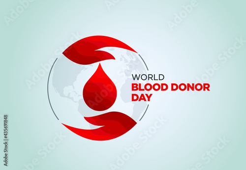 World Blood Donor Day vector illustration. Blood donation awareness poster design. Hemophilia or blood cancer day concept. World Blood Donor Day vector background. Awareness poster with red drop.