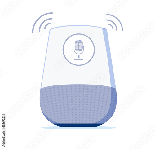 Voice controlled speaker and personal Assistent at home. Personal assistant, voice recognition concept gradient vector