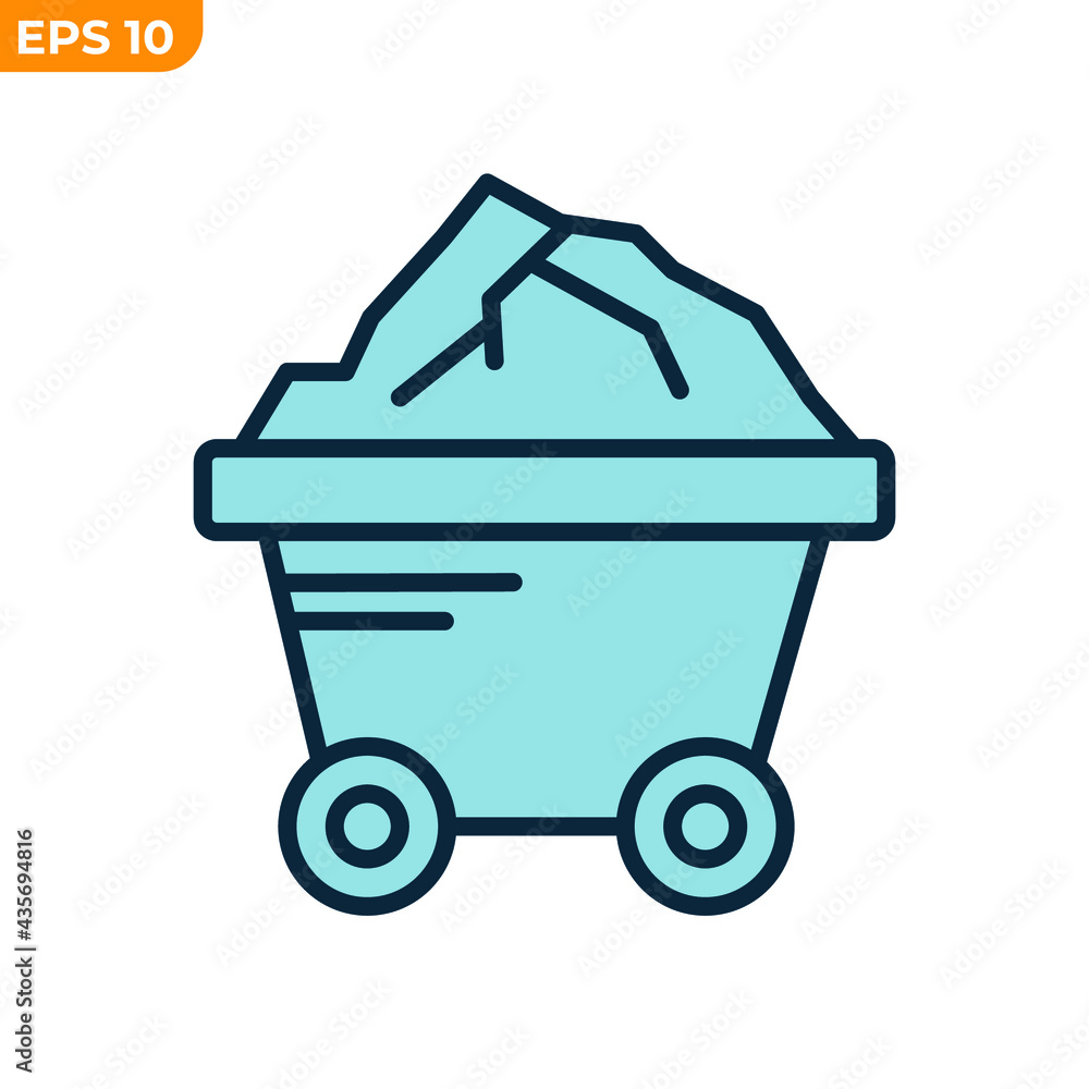 Mining coal cart icon symbol template for graphic and web design collection logo vector illustration Mining coal cart icon symbol template for graphic and web design collection logo vector illustration
