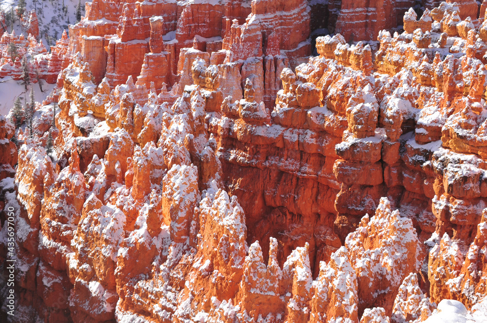 Early winter snowstorm and hoodoos in Bryce Canyon Utah Early winter snowstorm and hoodoos in Bryce Canyon Utah