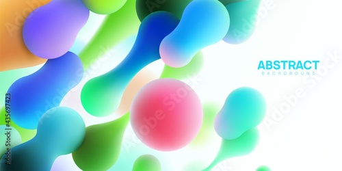 Abstract vector illustration with morphing balls on white background.
