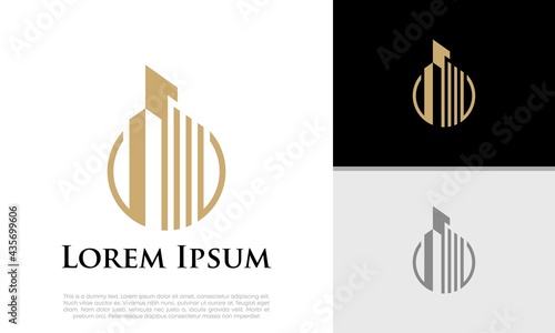 Real Estate Logo. Luxury Logo. Construction Architecture Building Logo Design Template Element	