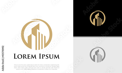 Real Estate Logo. Luxury Logo. Construction Architecture Building Logo Design Template Element	