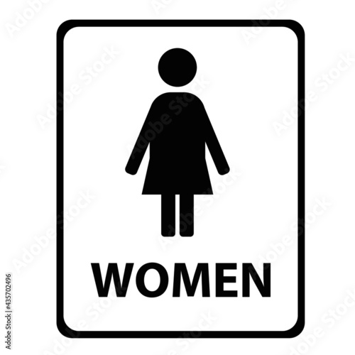 A female toilet symbol.
Icon for the female restroom.
Vector Design Eps 10.