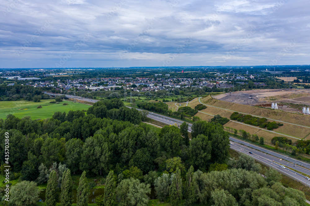 Panoramic view of the A59 motorway near Leverkusen