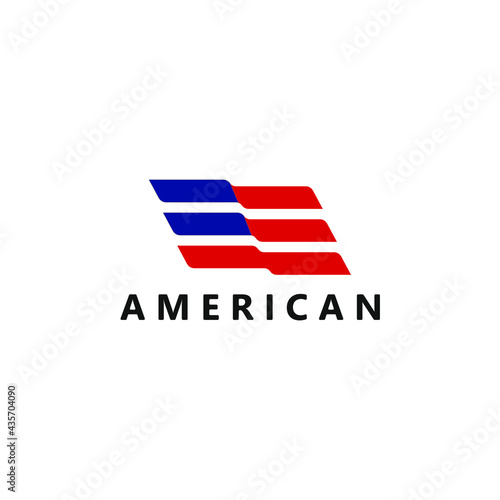 The American US Flag Waves Logo