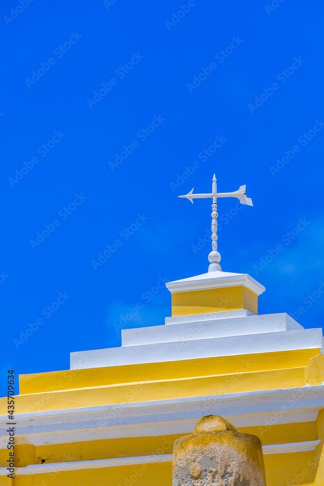 Tower of a church on Santorini island, Greece. Tower of a church on Santorini island, Greece.