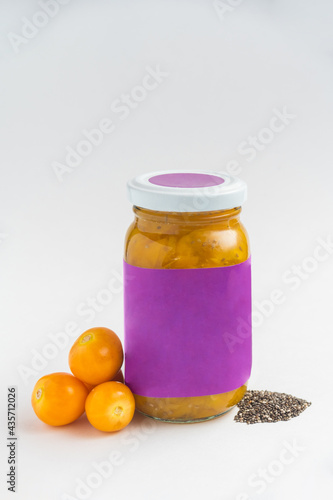 Frasco de comida para bebes, mermelada