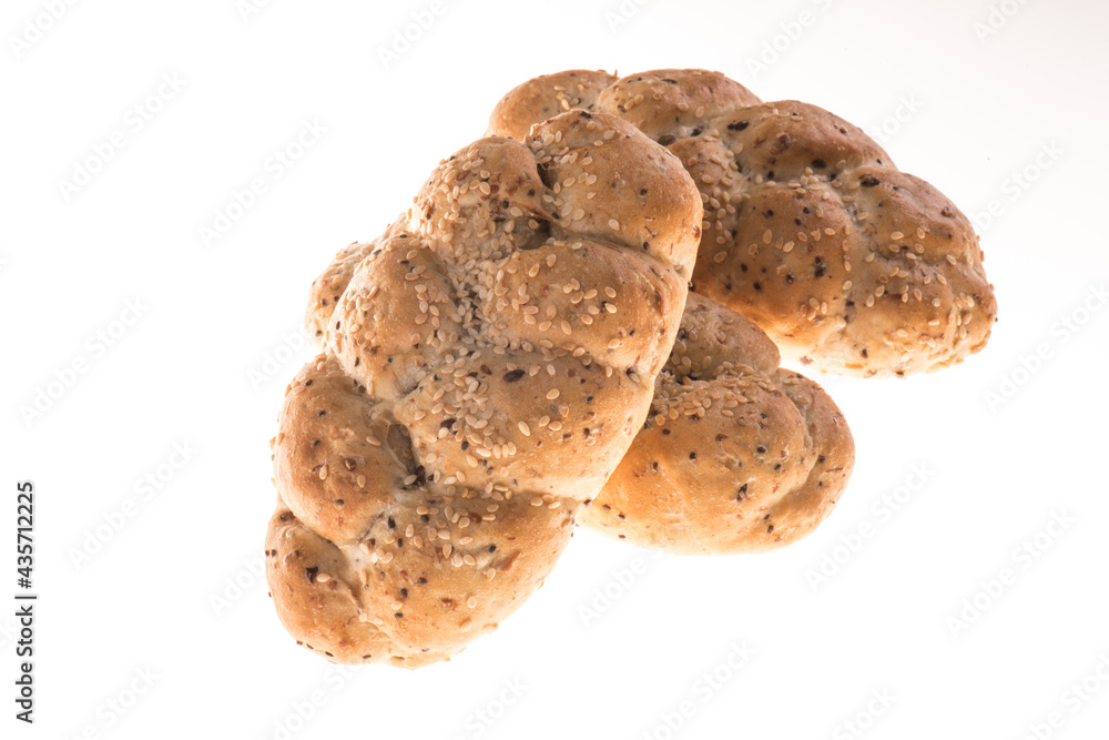 Loaf of wholegrain bread isolated on white Loaf of wholegrain bread isolated on white