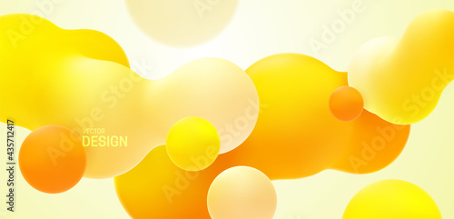 Yellow background with liquid bubble shapes