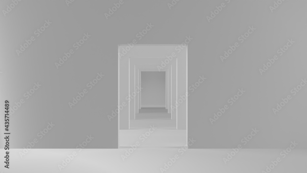 white architecture concept 3d illustration rendering white architecture concept 3d illustration rendering