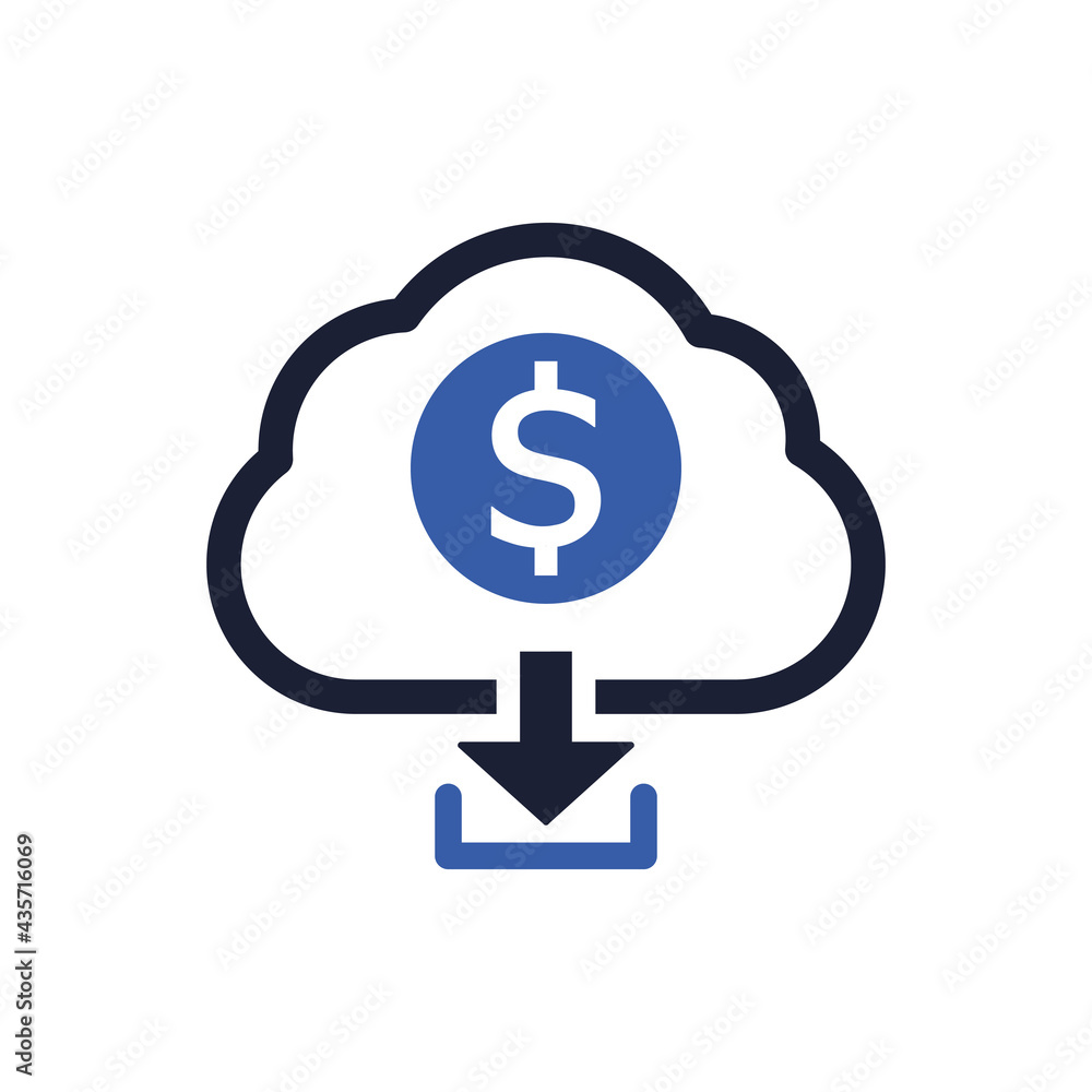 Obraz premium Cloud Money Withdraw Icon