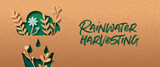 Rainwater harvesting green papercut nature banner