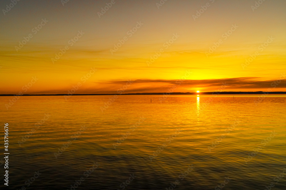 Sunset over Toledo Bend Reservoir, on the Louisiana side