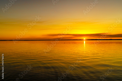 Obraz na plátne Sunset over Toledo Bend Reservoir, on the Louisiana side