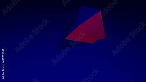 Skewed Prism on a Blue Background Abstract Art