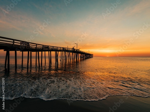 Nags Head Pier at sunrise  in the Outer Banks  North Carolina