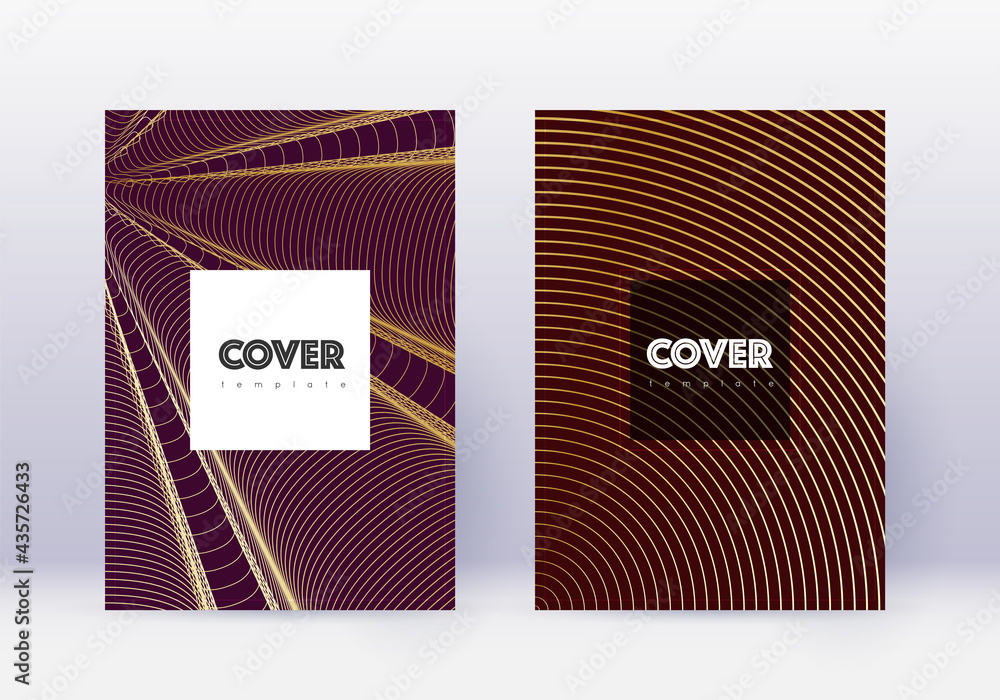 Hipster cover design template set. Gold abstract l Hipster cover design template set. Gold abstract l