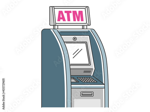 ATMの機械のイラスト