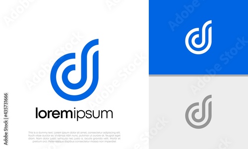 Innovative high tech logo template. Template label for blockchain technology. Technology Logo. Initial D logo design.