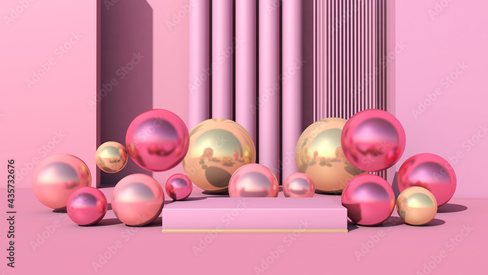 Background rendering with podium and wall scene abstract background. 3D illustration, 3D rendering Background rendering with podium and wall scene abstract background. 3D illustration, 3D rendering