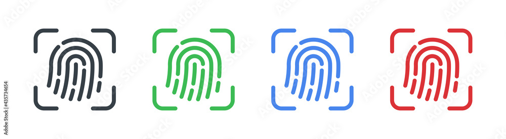 Scan fingerprint icon isolated on white background.