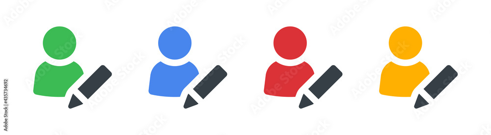 Edit profile icon vector illustration isolated on white. Edit profile icon vector illustration isolated on white.