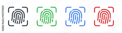Scan fingerprint icon isolated on white background.