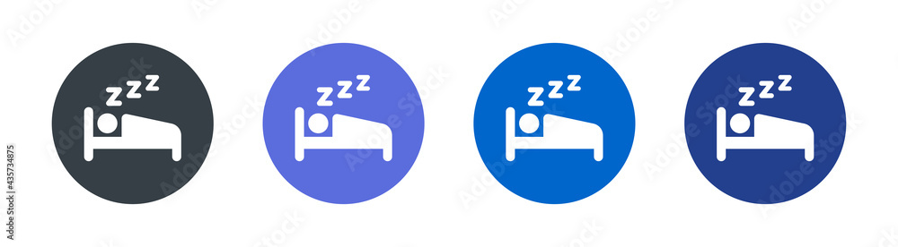 Sleeping bed icon. Vector illustration Sleeping bed icon. Vector illustration
