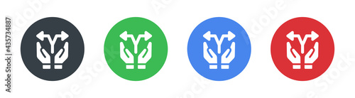 Split icon. Divide by two concept. Sharing symbol vector illustration