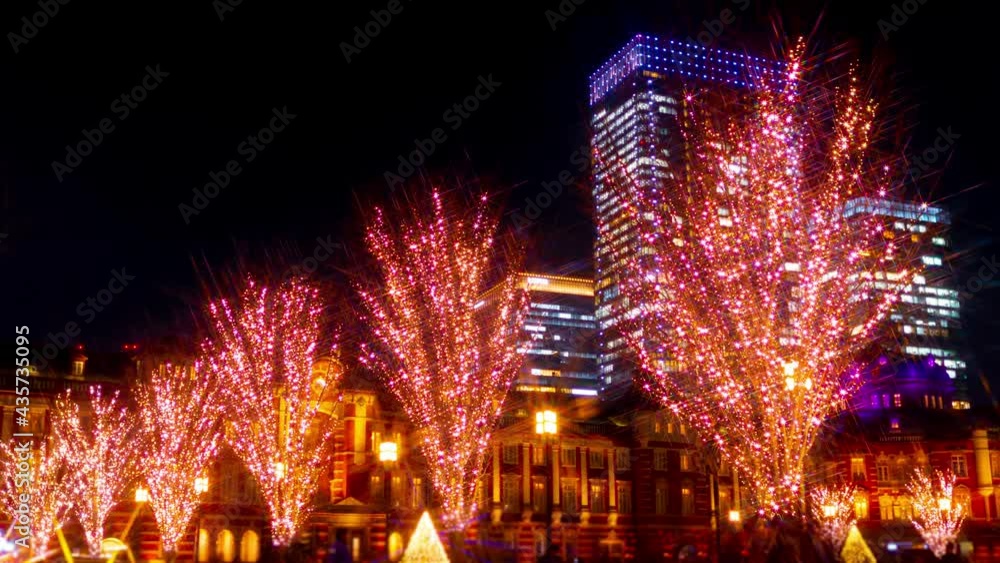 東京駅 クリスマス イルミネーション タイムラプス 東京駅 クリスマス イルミネーション タイムラプス