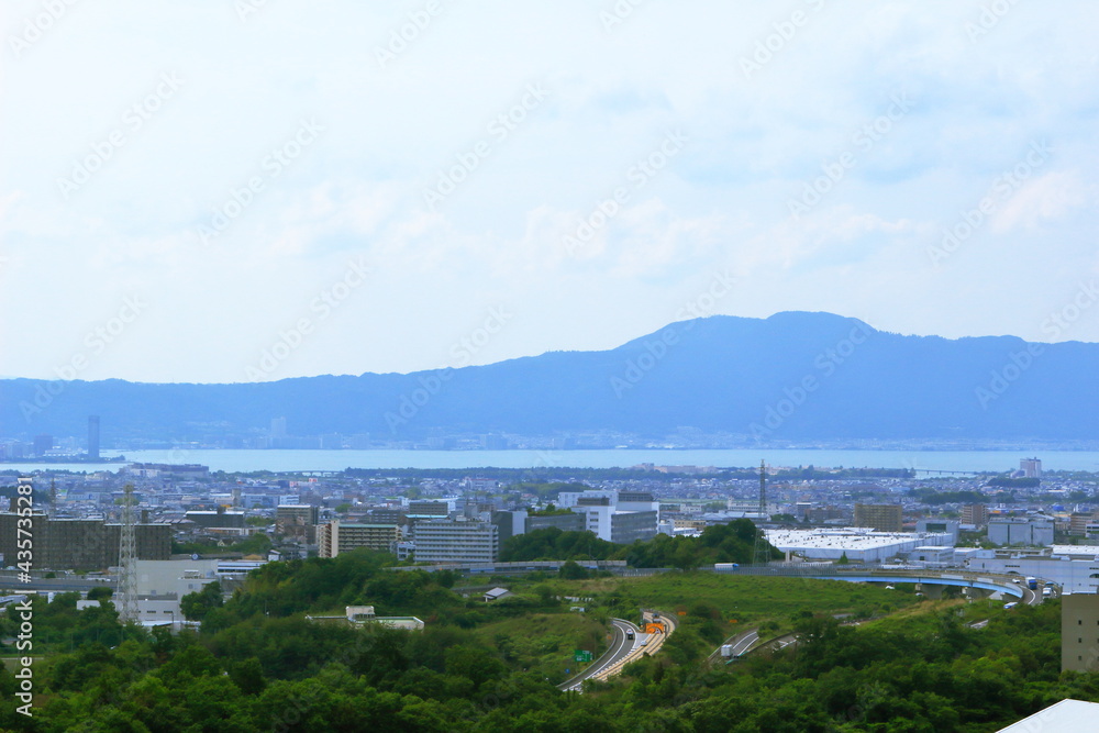 牟礼山から見る比叡山方面の景色
