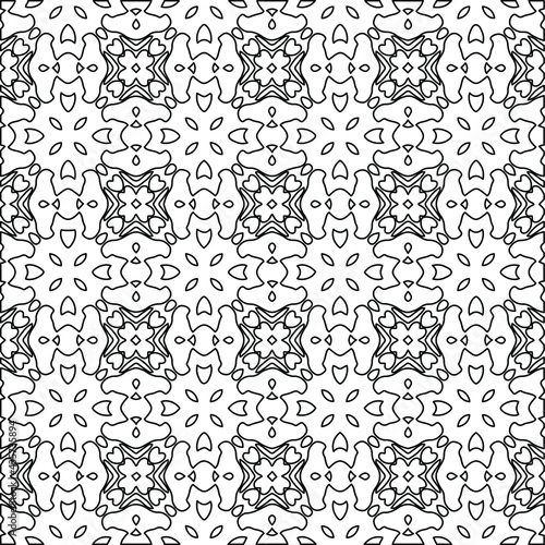 Geometric vector pattern with Black and white colors. Seamless abstract ornament for wallpapers and backgrounds.

