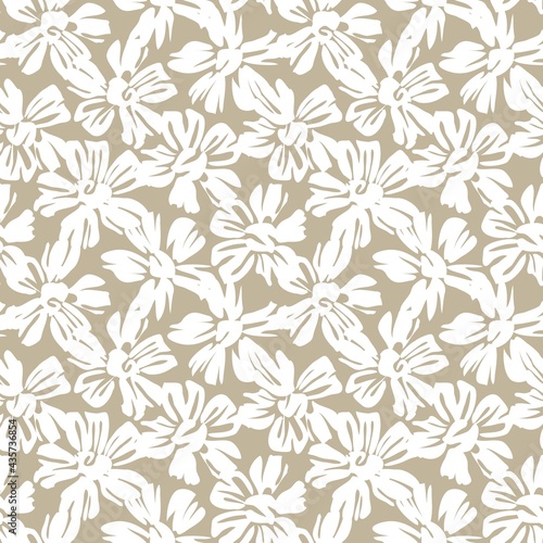 Wallpaper Mural Brown Taupe Botanical Floral Seamless Pattern Background Torontodigital.ca