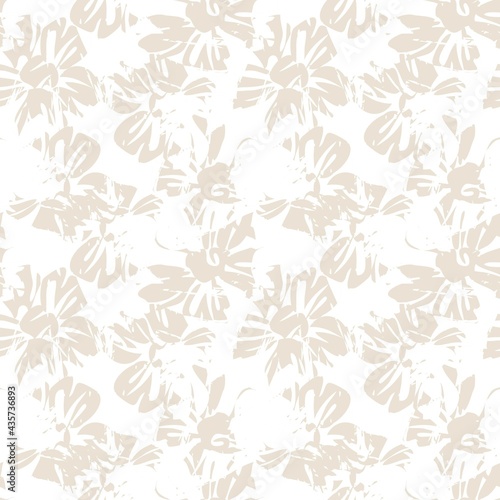 Brown Taupe Botanical Floral Seamless Pattern Background