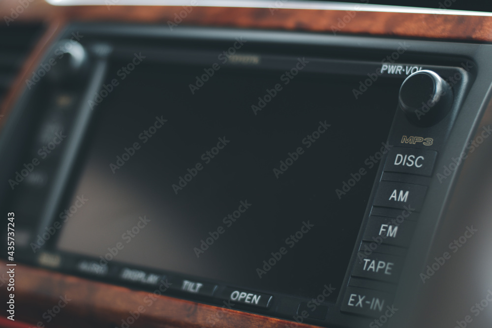 Monitor on the dashboard of the car in FM receiver