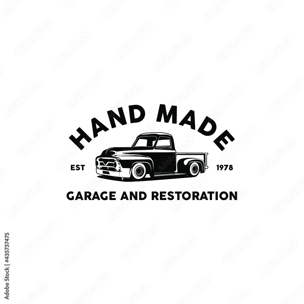 Handmade garage and restoration logo vector