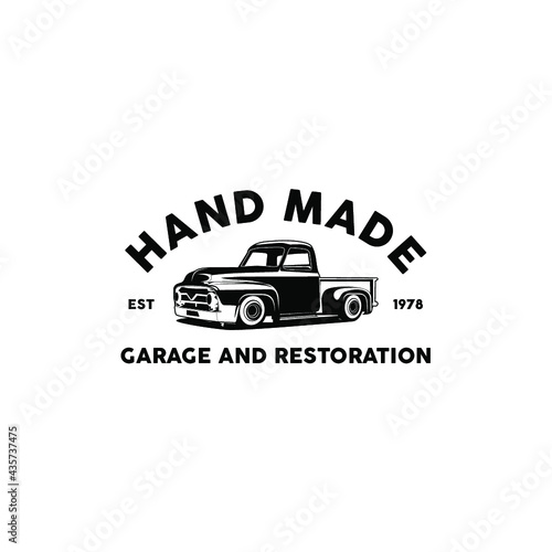 Handmade garage and restoration logo vector