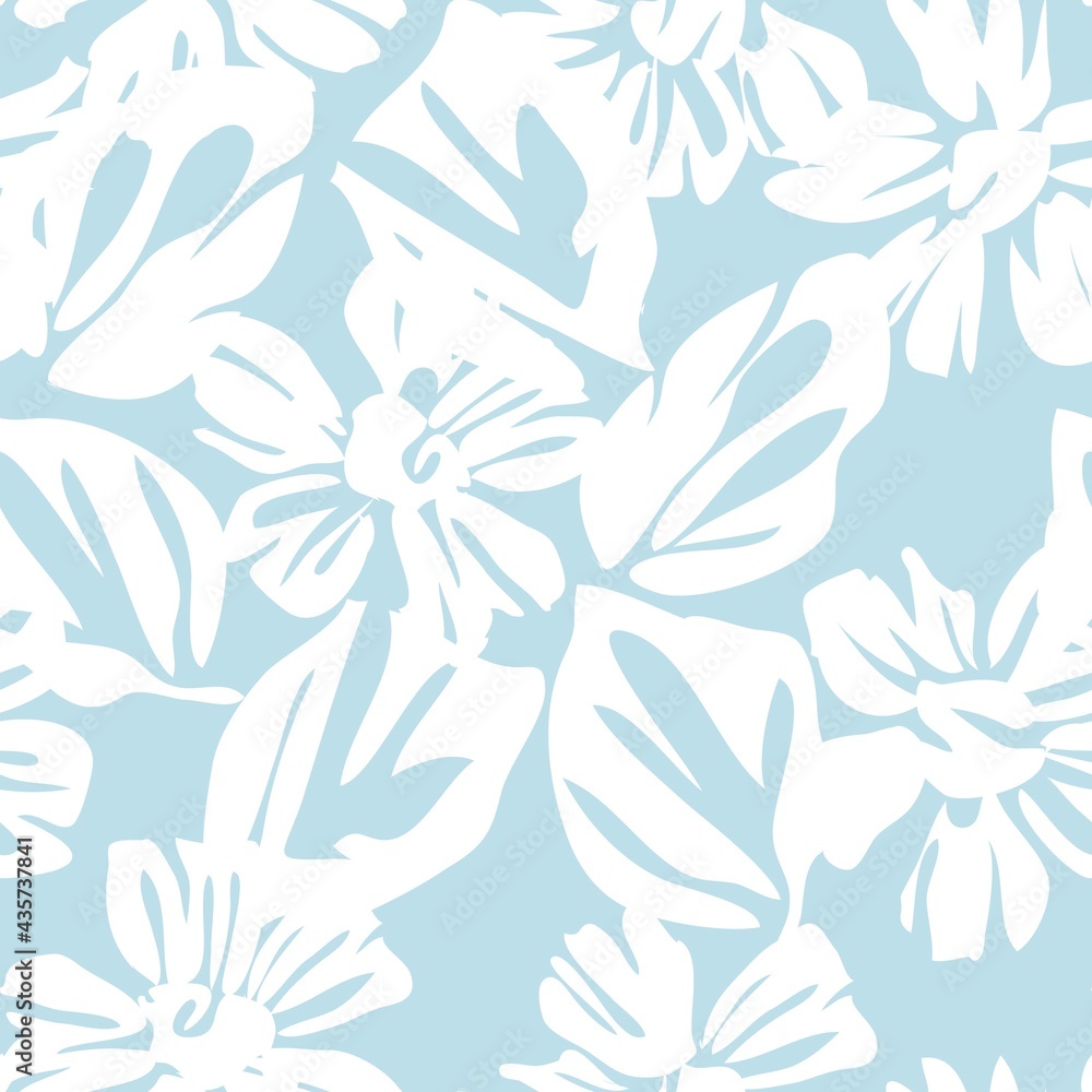 Pastel Botanical Floral Seamless Pattern Background