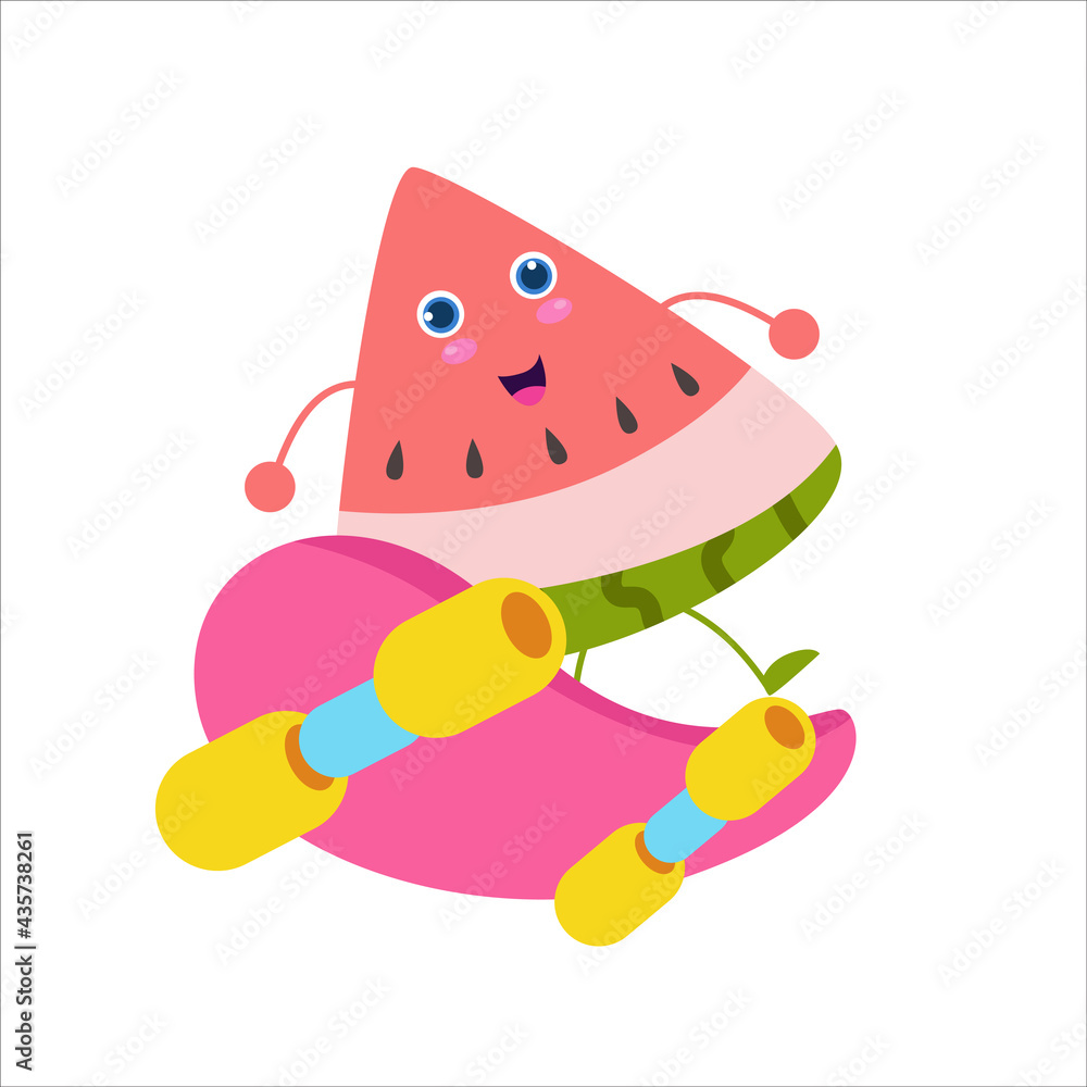 cute watermelon character vector template design illustration cute watermelon character vector template design illustration