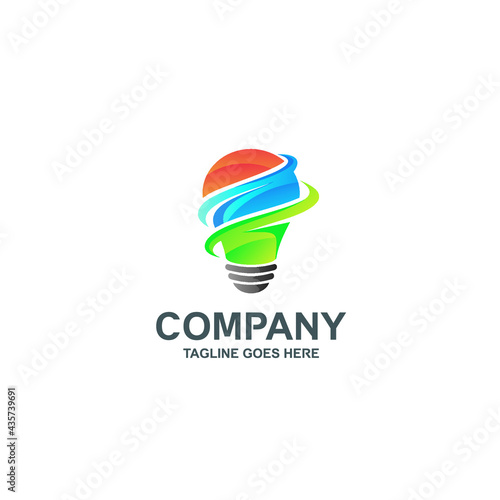 Free Download Bulb lamp logo design in vector - GFXLoad