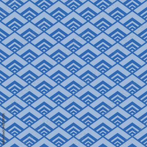 Japanese Diamond Zigzag Wave Vector Seamless Pattern