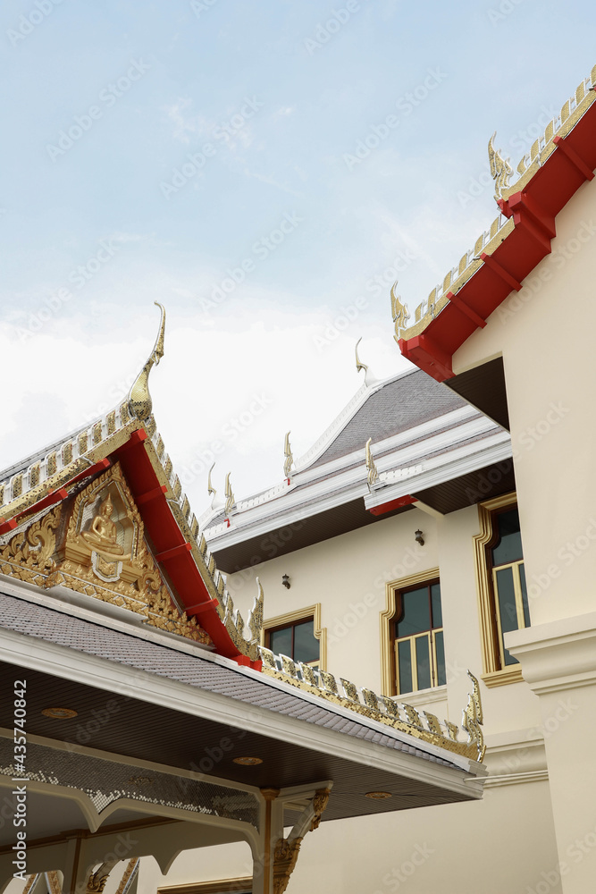 Thai style roof of Buddhist temple